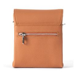 OSCAR Camel Leather Magnetic Snap Crossbody Bag for Men