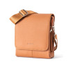 OSCAR Camel Leather Magnetic Snap Crossbody Bag for Men
