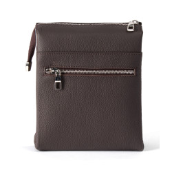 OSCAR Espresso Leather Zip Closure Crossbody