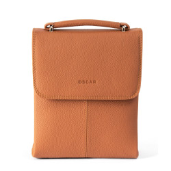 OSCAR Premium Camel Leather Magnetic Snap Crossbody Bag for Modern Men