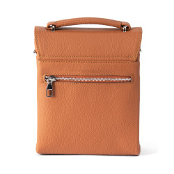 OSCAR Premium Camel Leather Magnetic Snap Crossbody Bag for Modern Men