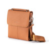 OSCAR Premium Camel Leather Magnetic Snap Crossbody Bag for Modern Men
