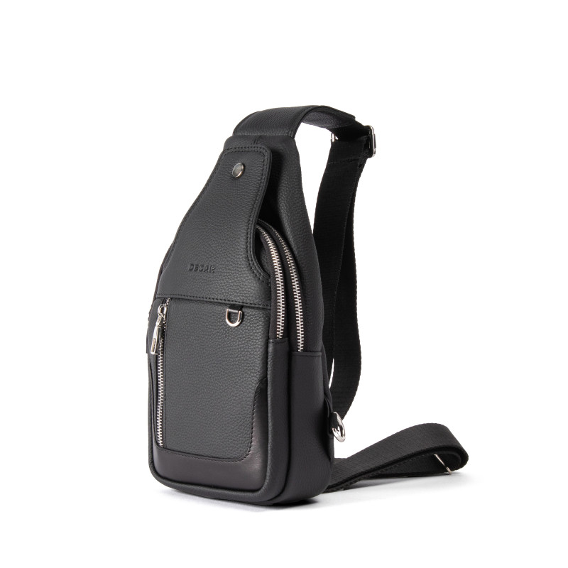 OSCAR Men’s Black Leather Crossbody Sling Bag