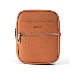 OSCAR Men’s Camel Leather Zippered Backpack