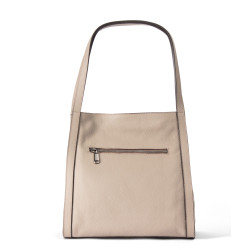 OSCAR Beige Tone Leather Shoulder Bag – Magnetic Closure, Multi-Compartment Design
