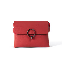 OSCAR Stone Leather Flap Bag – Signature Lock, Practical Compartments