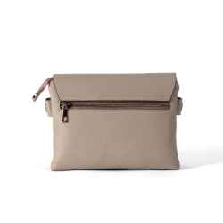 OSCAR Stone Leather Flap Bag – Signature Lock, Practical Compartments