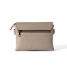 OSCAR Stone Leather Flap Bag – Signature Lock, Practical Compartments